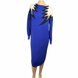 1980s Christina Grant Angora Blend Sweater Dress